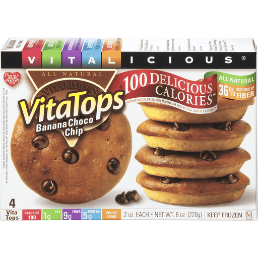 slide 1 of 8, VitaTops Vitamuffin Banana Chocolate Chip Vitatops, 8 oz