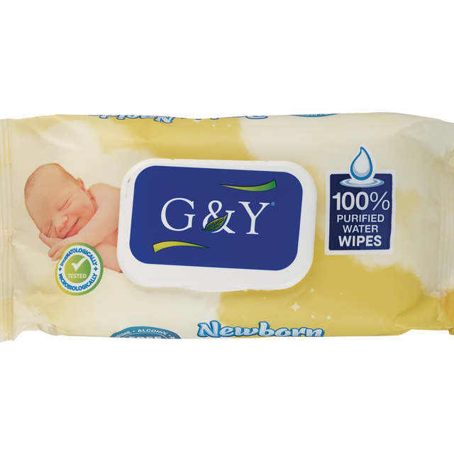 slide 1 of 1, G&Y Newborn Baby Wipes, 60 ct