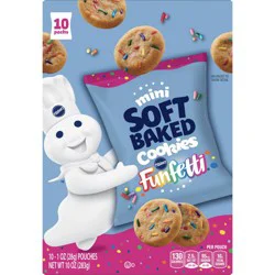Pillsbury Mini Soft Baked Cookies, Funfetti, Snack Bags, 10 Ct, 10 oz