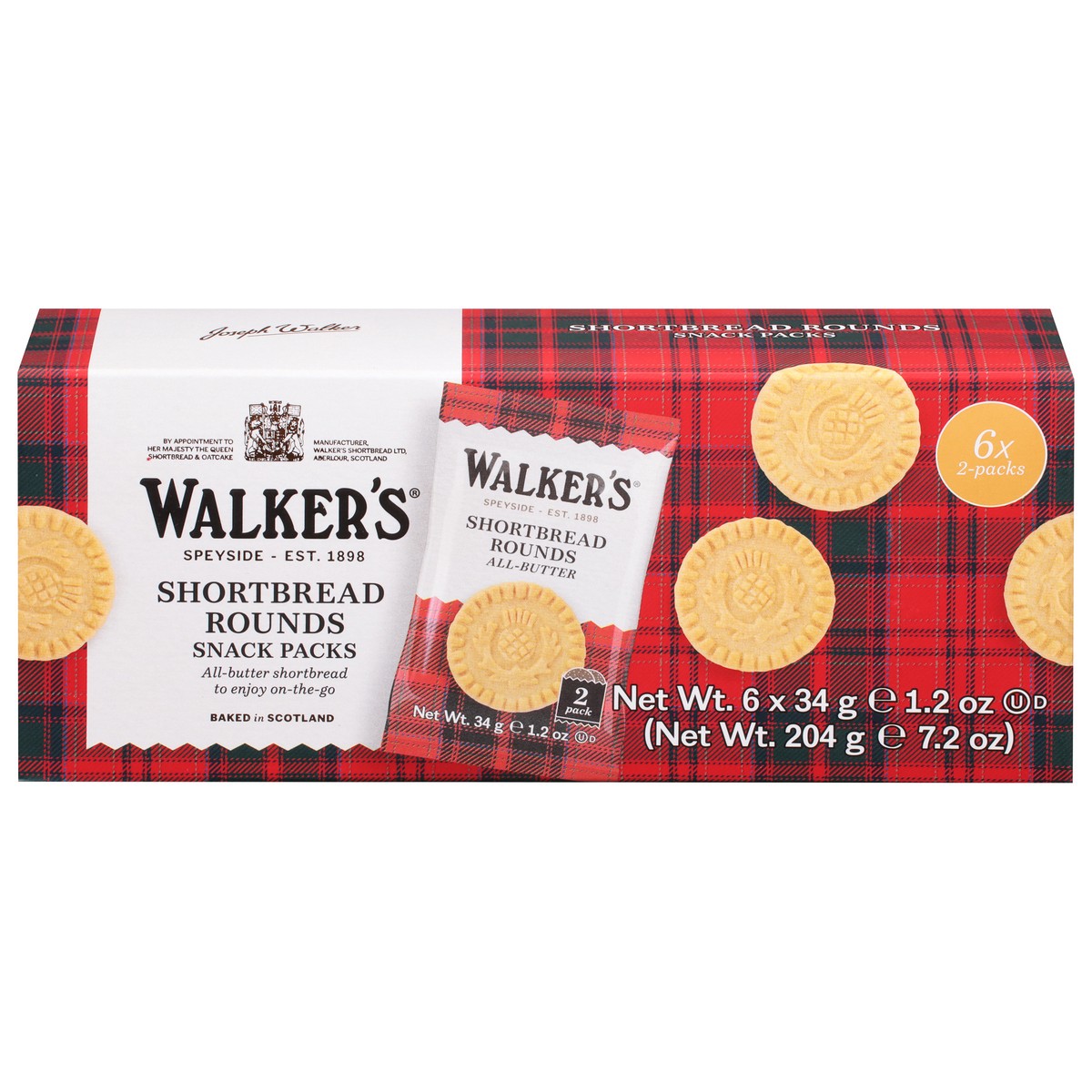 slide 1 of 11, Walker's All-Butter Shortbread Rounds Snack Packs 6 - 1.2 oz Packs, 7.2 oz