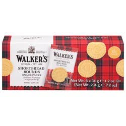 Walker's All-Butter Shortbread Rounds Snack Packs 6 - 1.2 oz Packs
