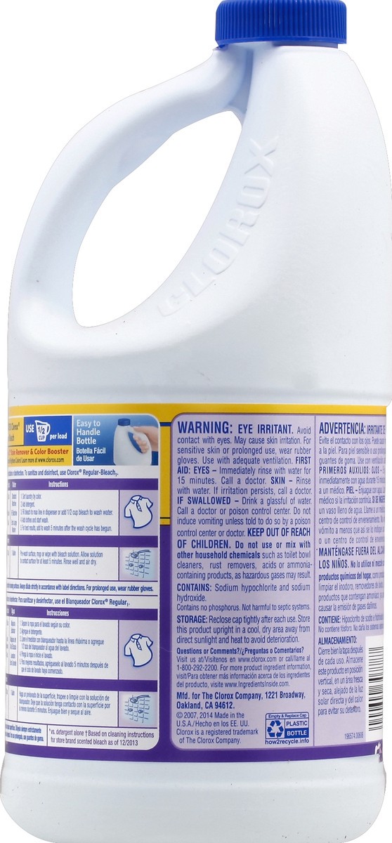 slide 3 of 3, Clorox™ Scented Bleach, Lavender Scent, 64 Ounce Bottle, 64 fl oz