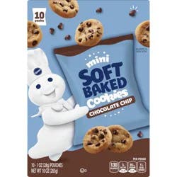 Pillsbury Mini Soft Baked Cookies, Chocolate Chip, Snack Bags, 10 Ct, 10 oz