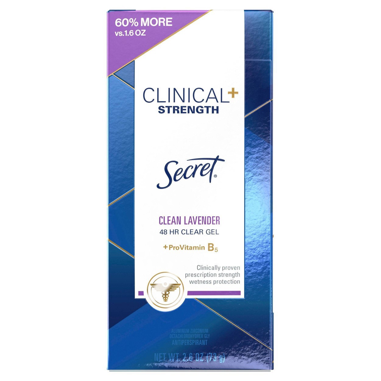 slide 36 of 53, Secret Clinical Strength Clear Gel Antiperspirant and Deodorant for Women, Clean Lavender, 2.6 oz, 2.6 oz