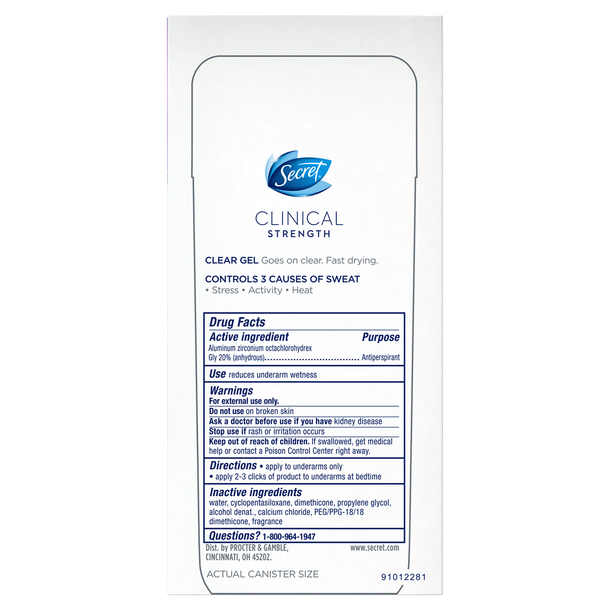 slide 38 of 53, Secret Clinical Strength Clear Gel Antiperspirant and Deodorant for Women, Clean Lavender, 2.6 oz, 2.6 oz