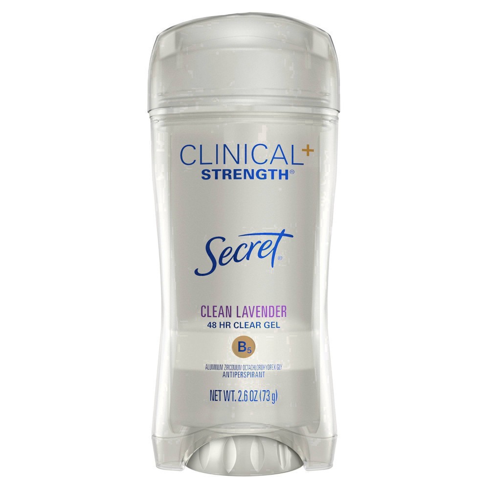 slide 44 of 53, Secret Clinical Strength Clear Gel Antiperspirant and Deodorant for Women, Clean Lavender, 2.6 oz, 2.6 oz