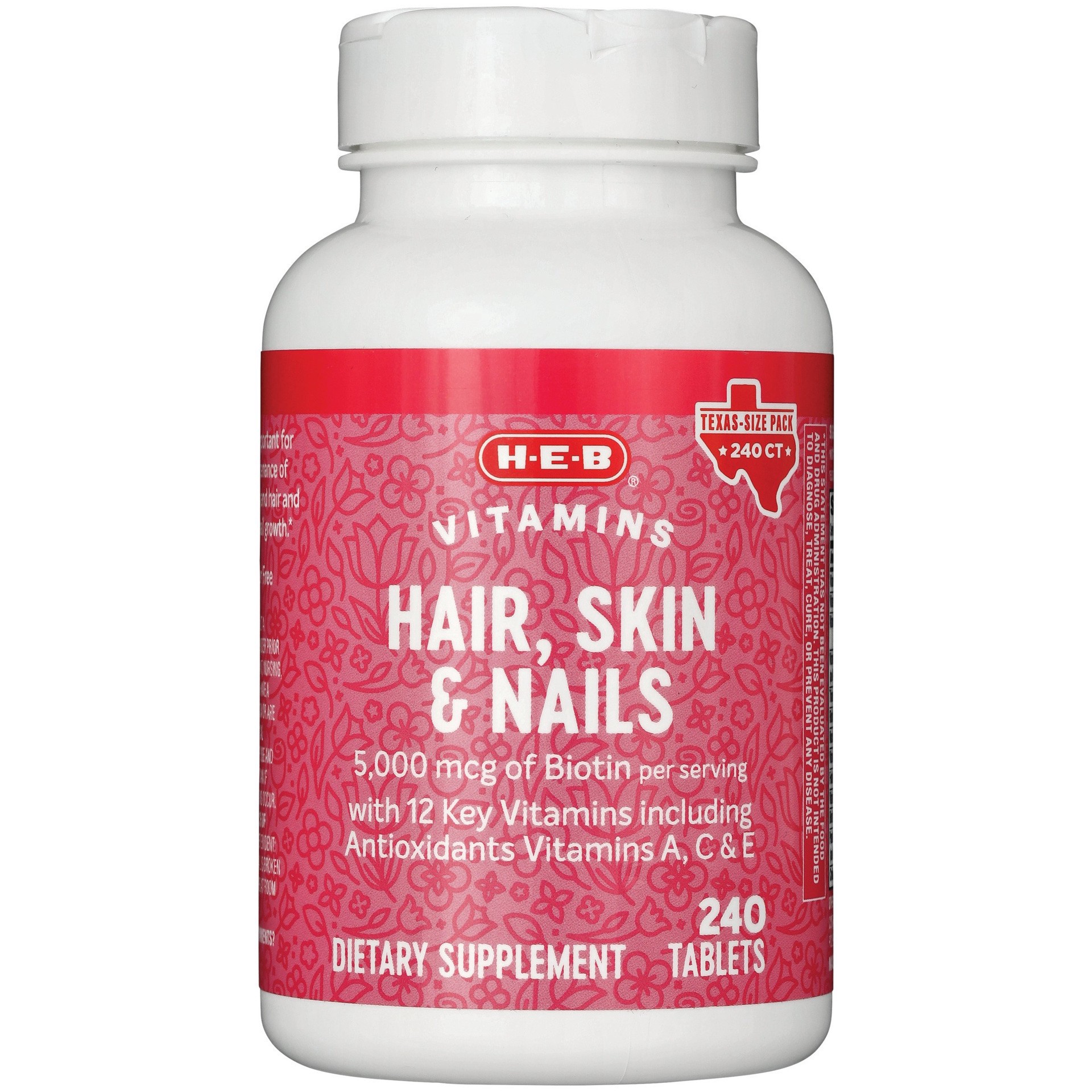 slide 1 of 1, H-E-B Hair Skin & Nails Caplets - Texas-Size Pack, 240 ct