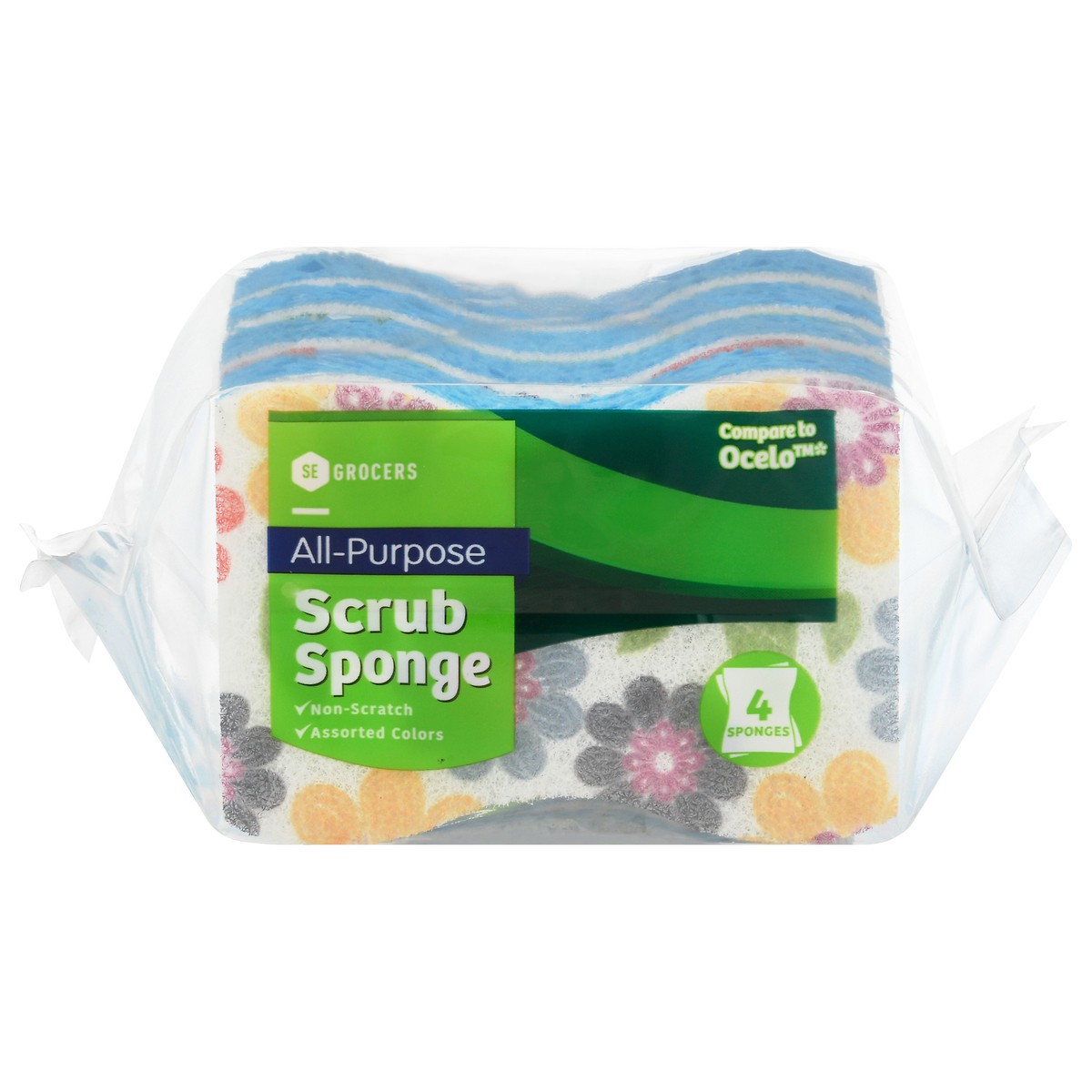 slide 1 of 12, SE Grocers All Purpose No Scratch Crv Sponge, 4 ct