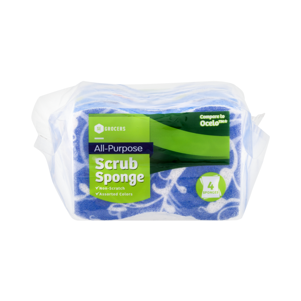 slide 1 of 1, SE Grocers All Purpose No Scratch Crv Sponge, 4 ct