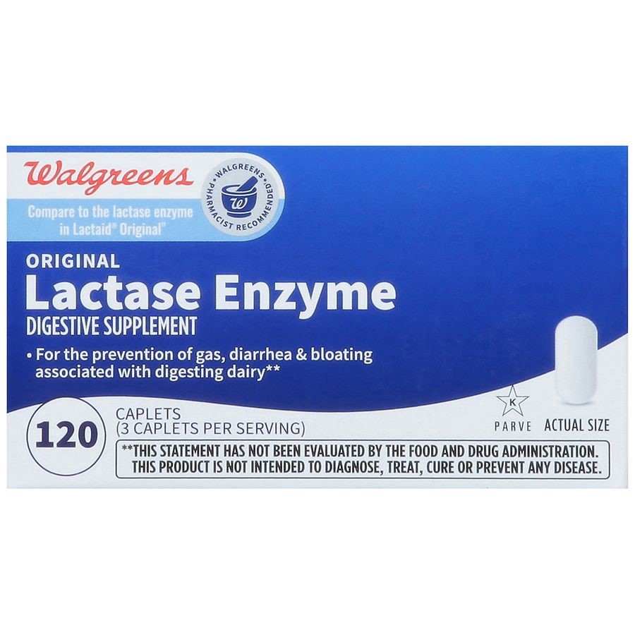 slide 5 of 5, Walgreens Dairy Relief Lactase Enzyme/Dietary Supplement, 120 ct