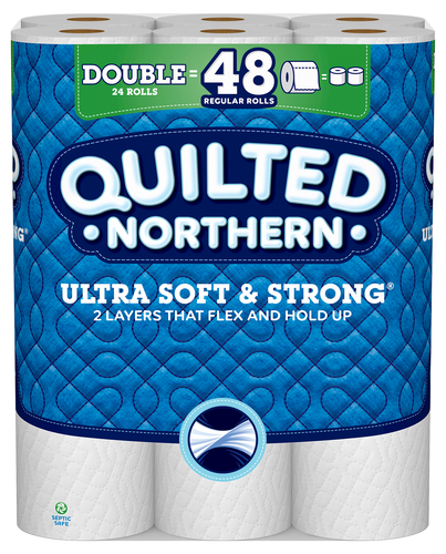 slide 1 of 1, Quilted Northern Ultra Soft & Strong Bath Tissue Double Rolls, 24 ct