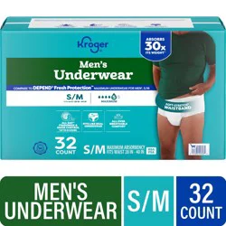 Kroger Adult Incontinence Underwear for Men, Maximum Absorbency, Small/Medium
