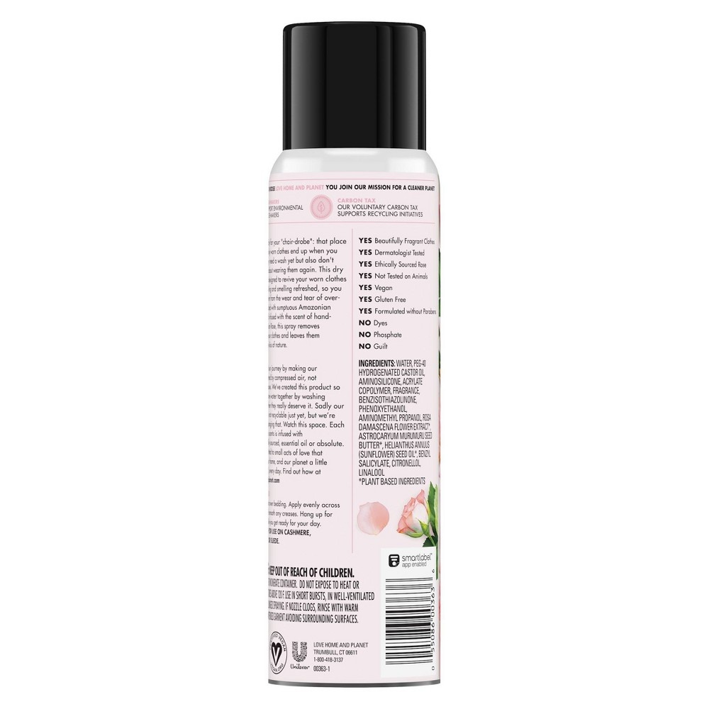 slide 4 of 5, Love Home and Planet Re-Wear Rose Dry Wash Spray, 6.76 oz