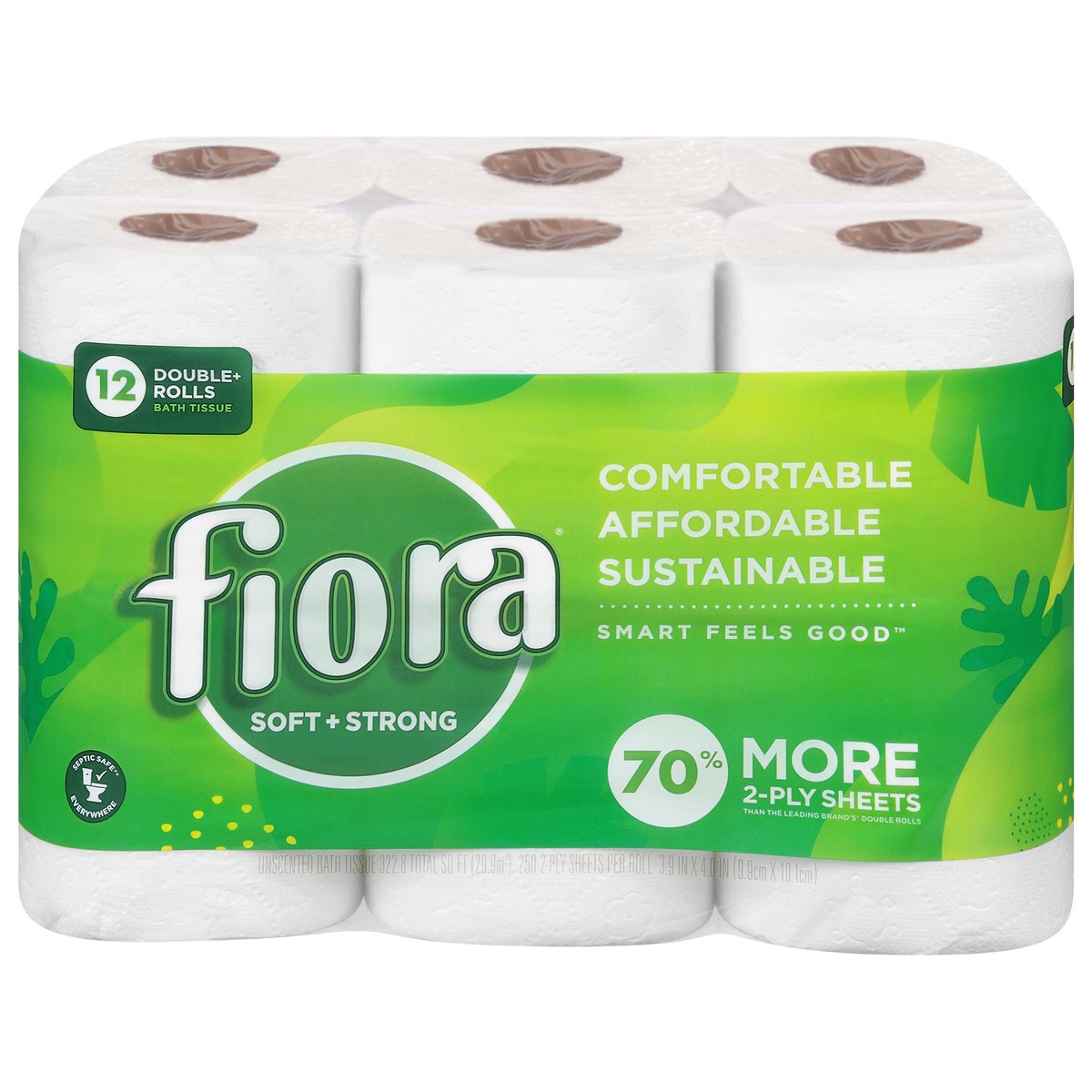 slide 1 of 9, Fiora Flora Bath Tissue, 12 ct