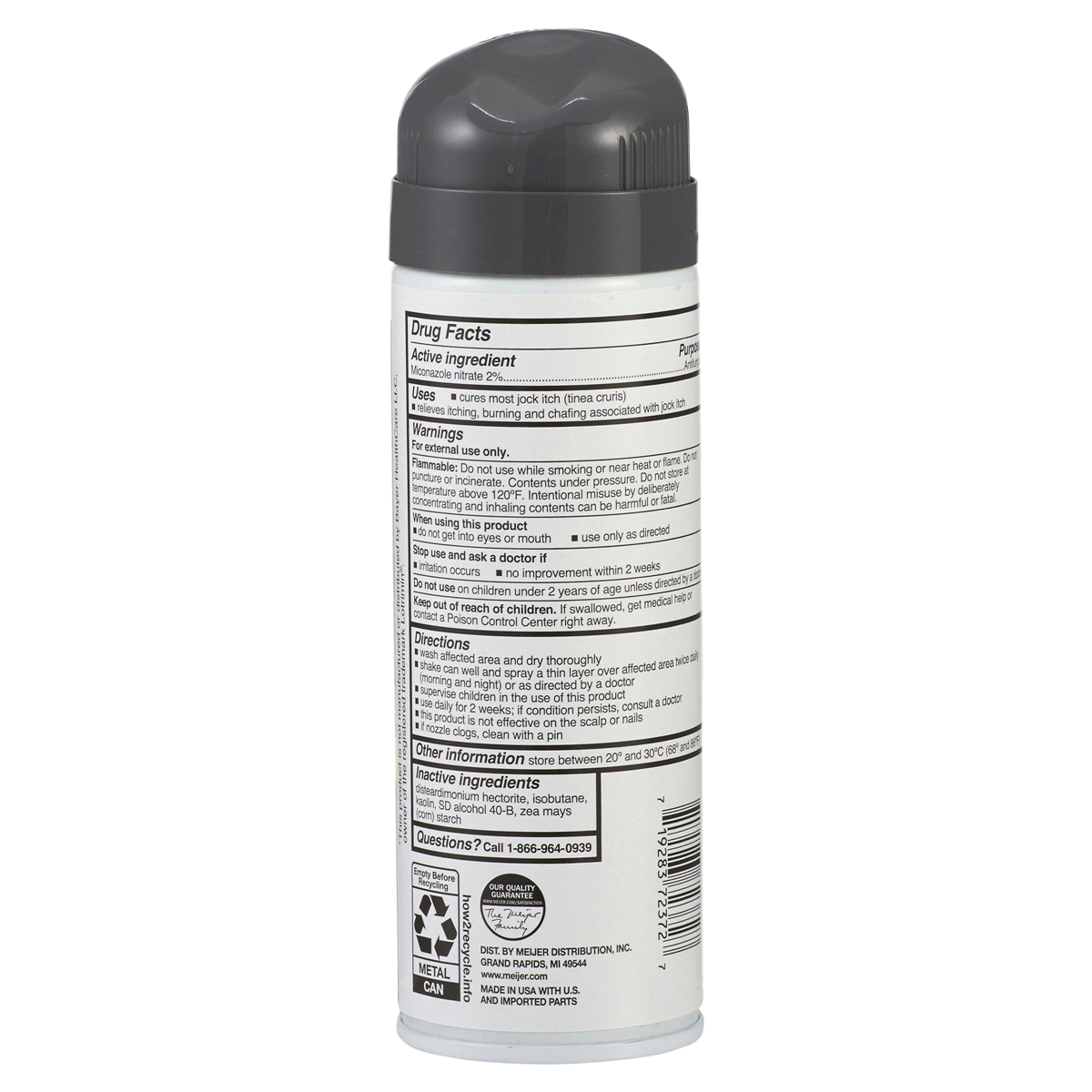 slide 9 of 9, Meijer Medicated Jock Itch Powder Spray, 4.6 oz