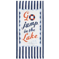 Meijer Corporate Seasonal Mcs Summer Jump In The Lake Print Dual Kitchen Towel, 16 In X 26 In