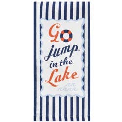 Meijer Corporate Seasonal Mcs Summer Jump In The Lake Print Dual Kitchen Towel, 16 In X 26 In