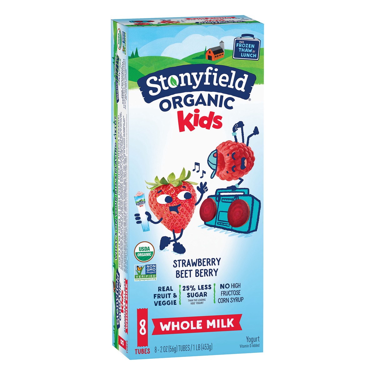 slide 10 of 10, Stonyfield Organic Kids Strawberry Beet Berry Whole Milk Yogurt 8-2 oz. Tubes, 1 lb