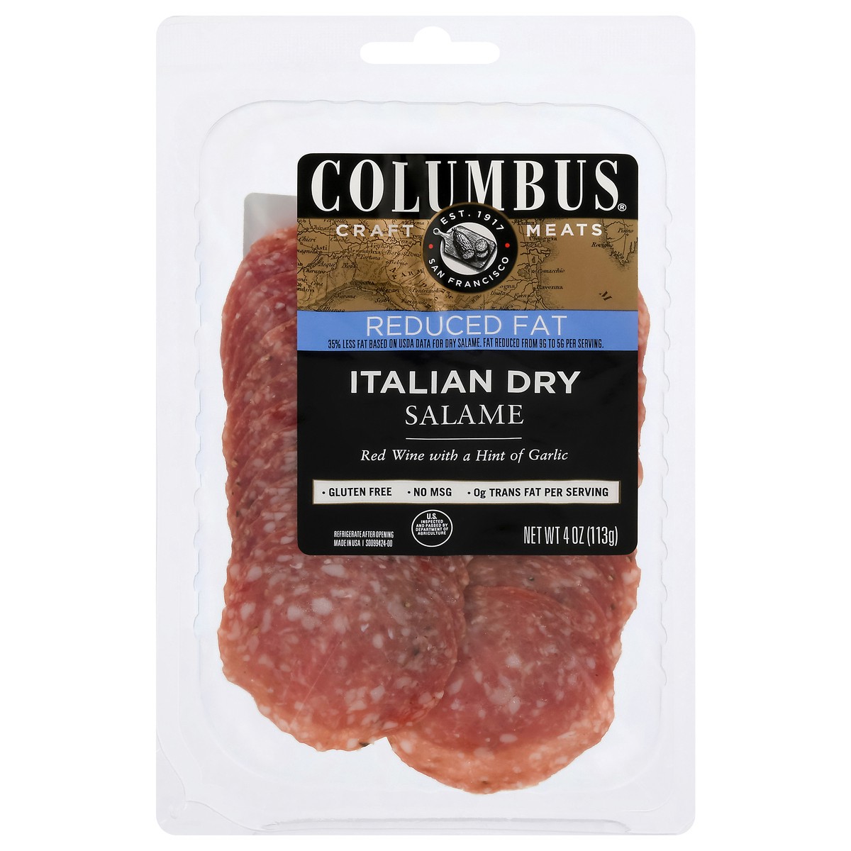 slide 3 of 4, Columbus Reduced Fat Italian Dry Salame 4 oz, 4 oz
