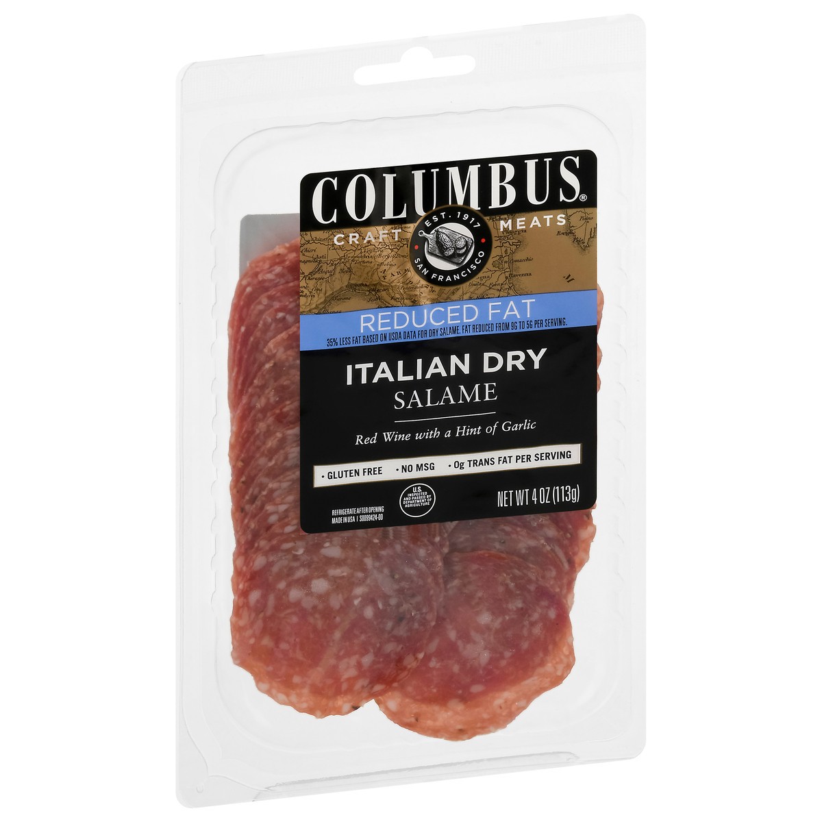 slide 4 of 4, Columbus Reduced Fat Italian Dry Salame 4 oz, 4 oz