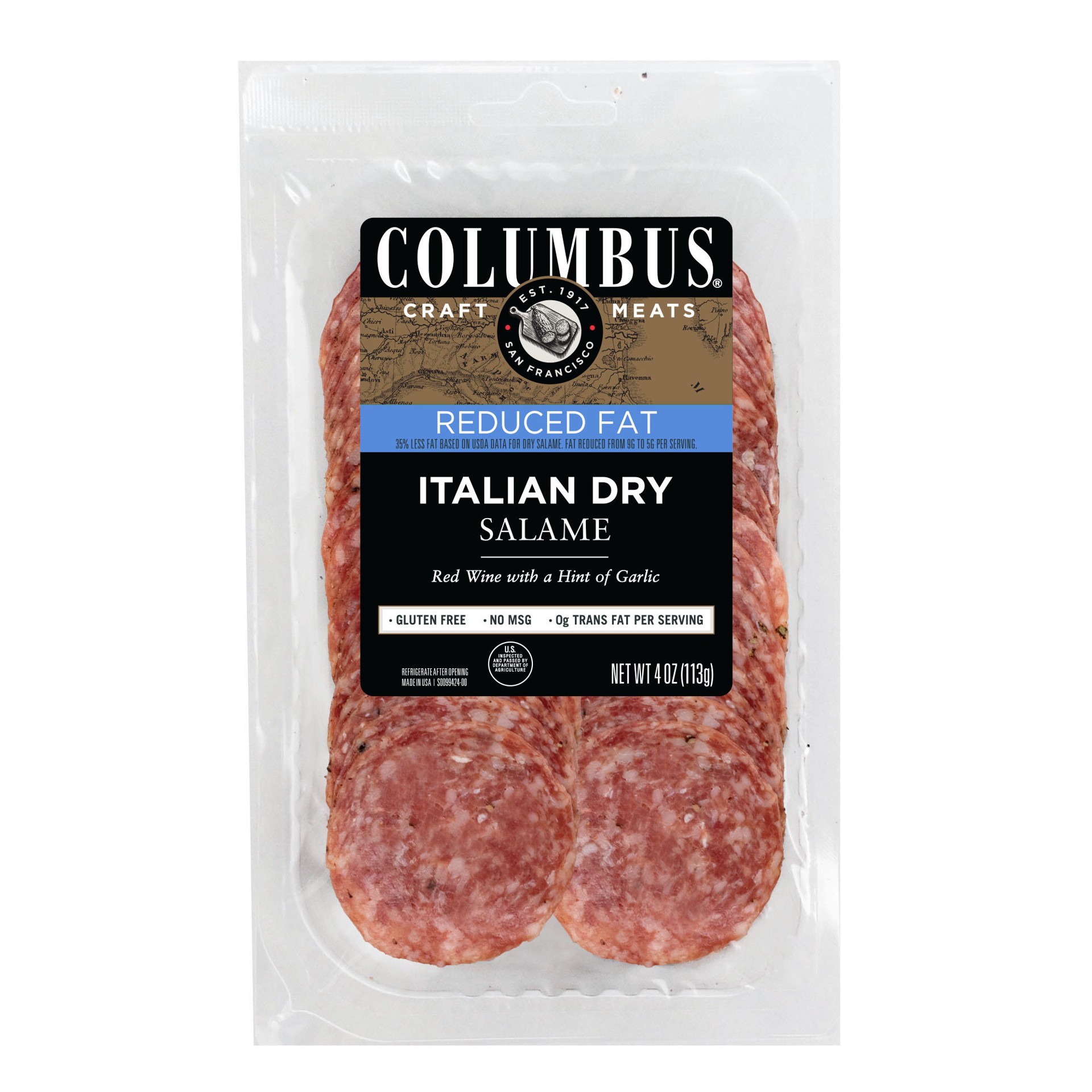 slide 1 of 1, Columbus Reduced Fat Italian Dry Euro Tray, 4 oz