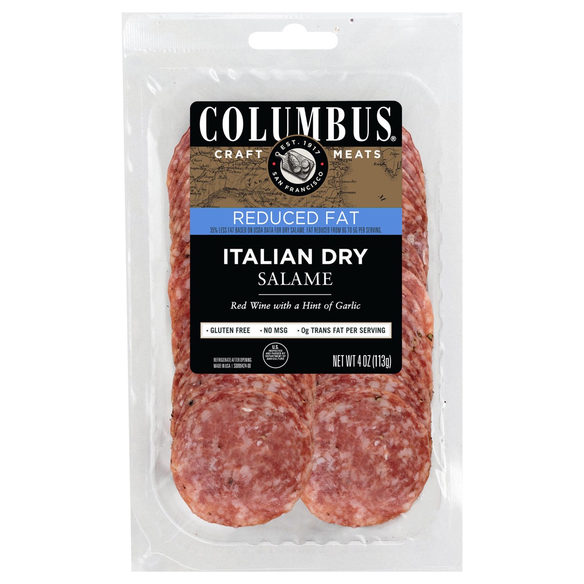 slide 1 of 4, Columbus Reduced Fat Italian Dry Salame 4 oz, 4 oz