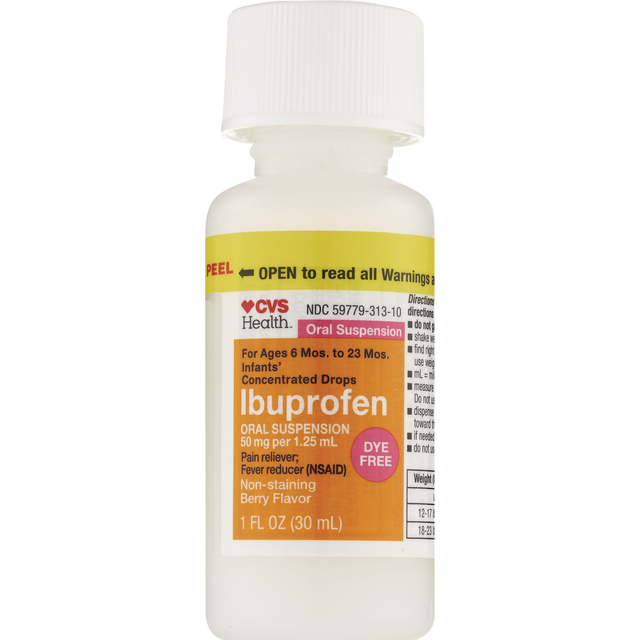 slide 1 of 1, CVS Health Cvs Infants' Ibuprofen 50Mg/1.25Ml Conc Drops 8-Hr Df Berry, 1 oz