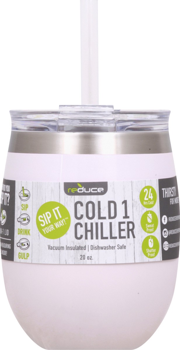 slide 3 of 11, Reduce Cold1 Stainless Steel Chiller with Lid, Cotton, 20 oz