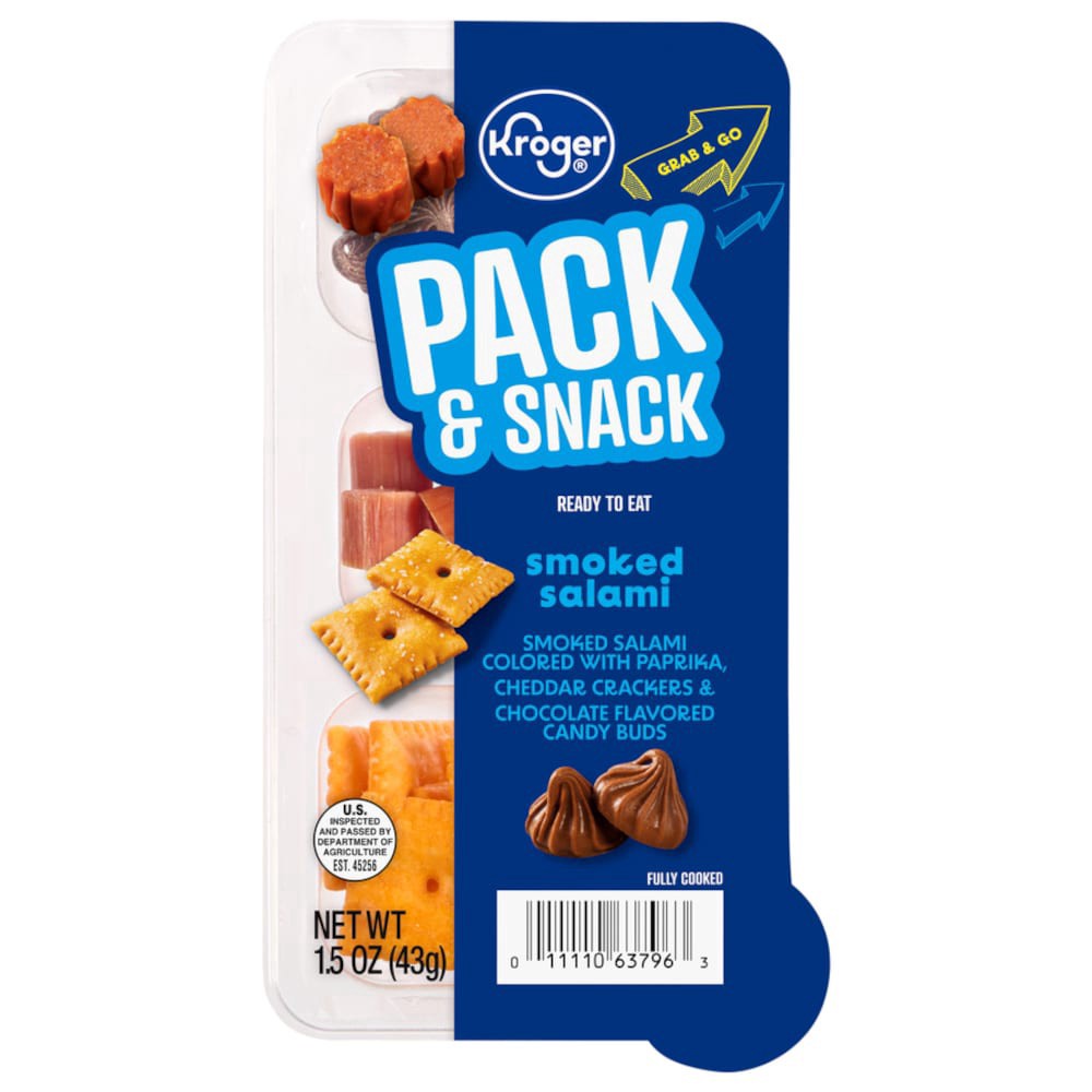slide 1 of 2, Kroger® Smoked Salami Cheddar Cracker & Chocolate Snack Kit, 1.5 oz