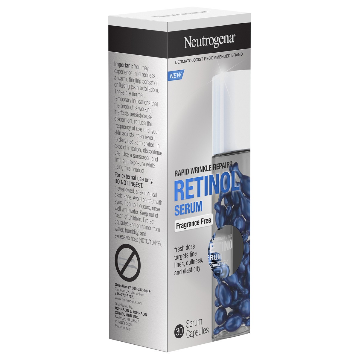 slide 5 of 8, Neutrogena Rapid Wrinkle Repair Retinol Face Serum Capsules - Fragrance Free - 30ct, 30 ct