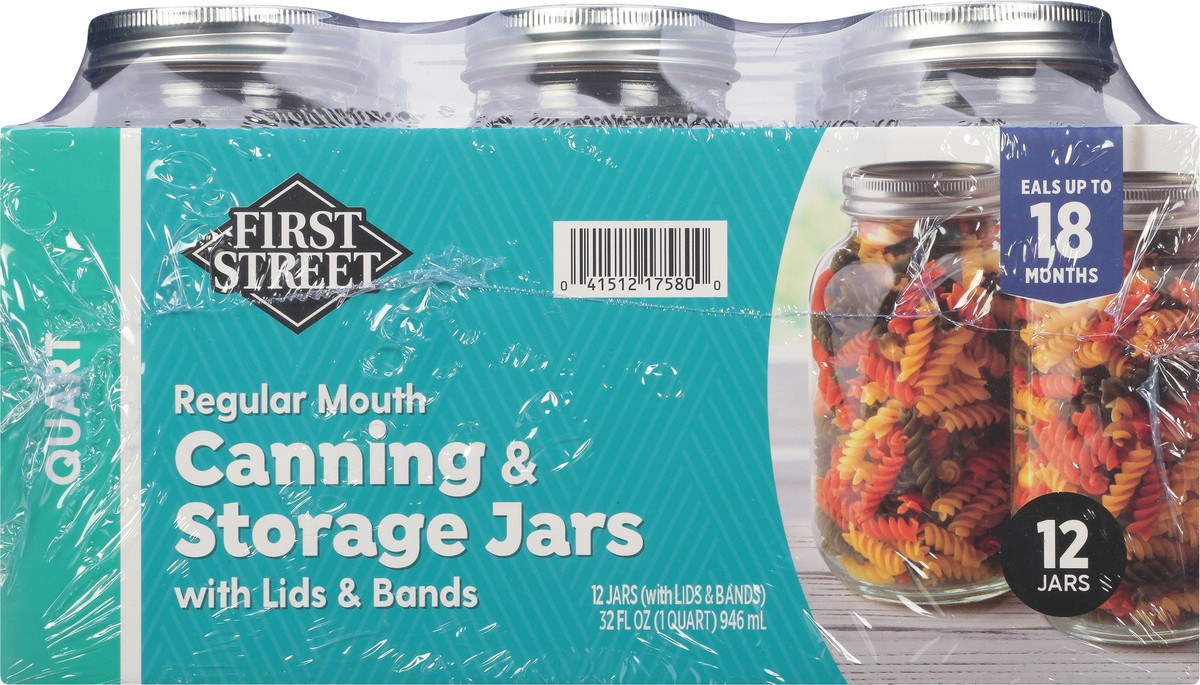 slide 4 of 11, First Street Fs Canning Jar W/Lids & Bands, 12 ct