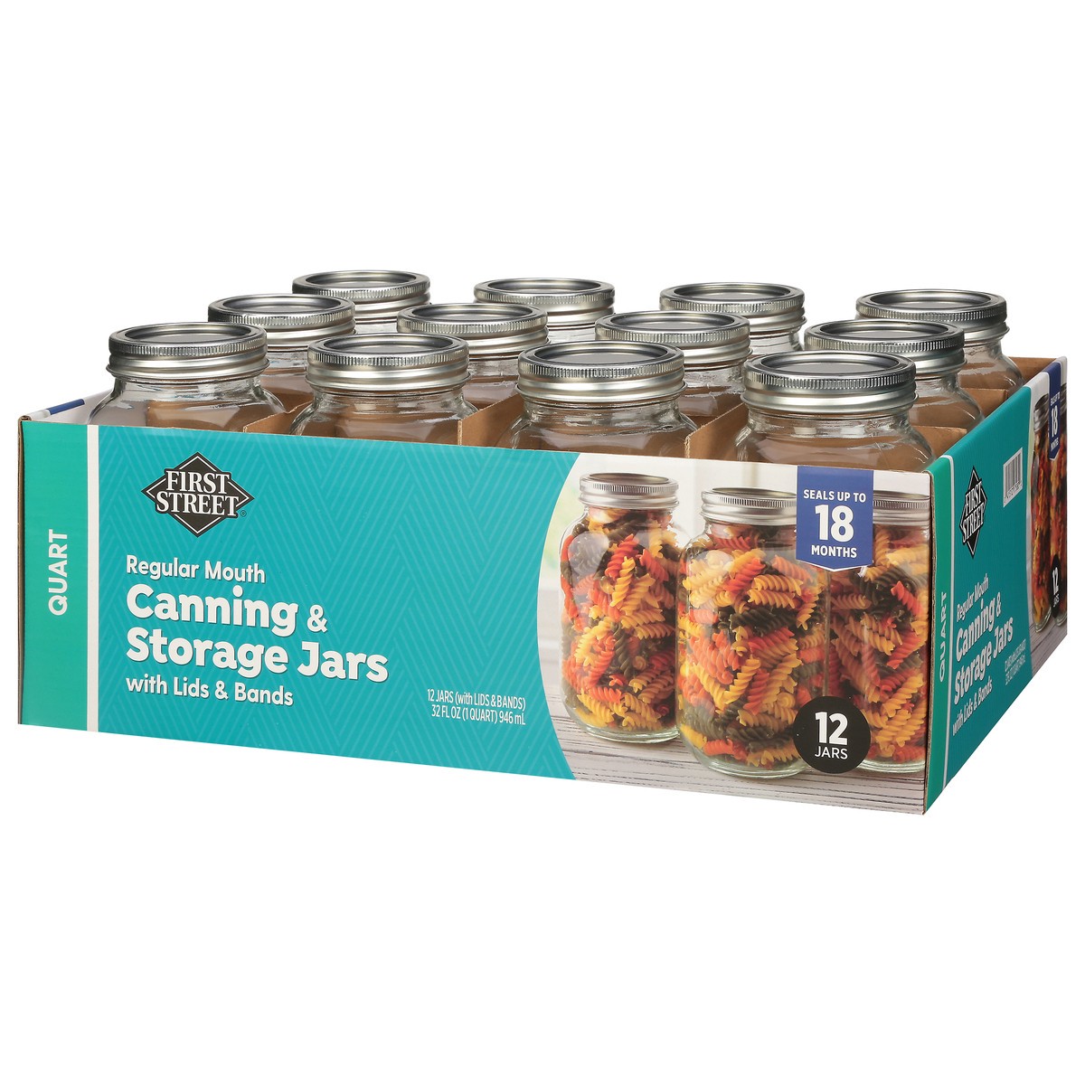 slide 3 of 11, First Street Fs Canning Jar W/Lids & Bands, 12 ct