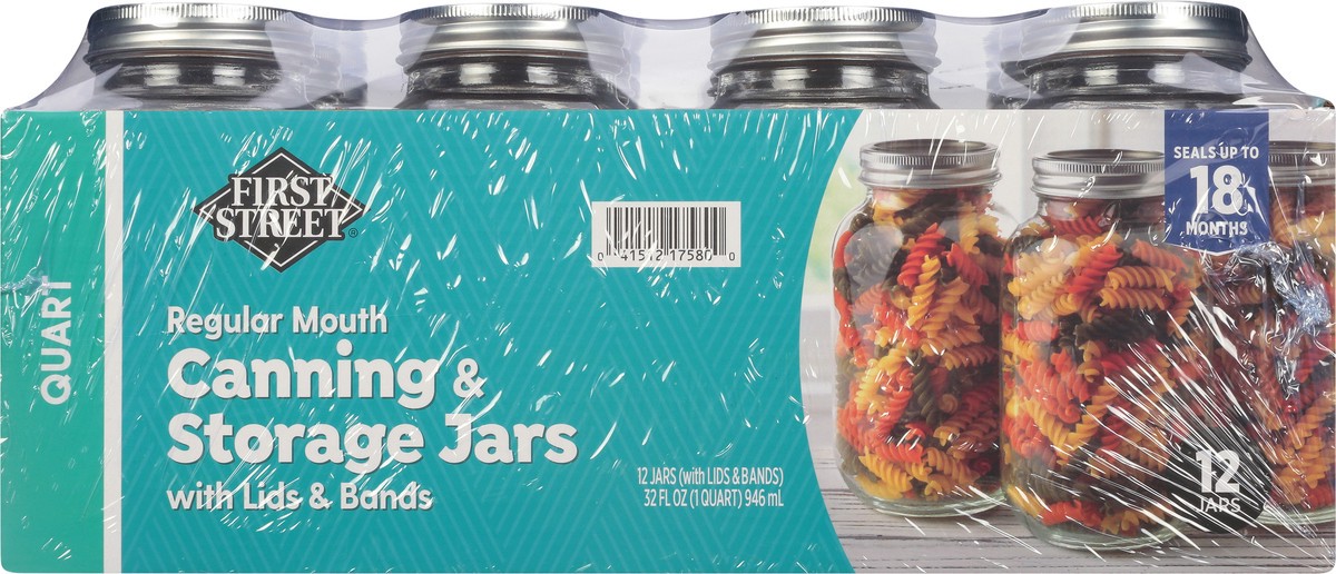 slide 10 of 11, First Street Fs Canning Jar W/Lids & Bands, 12 ct