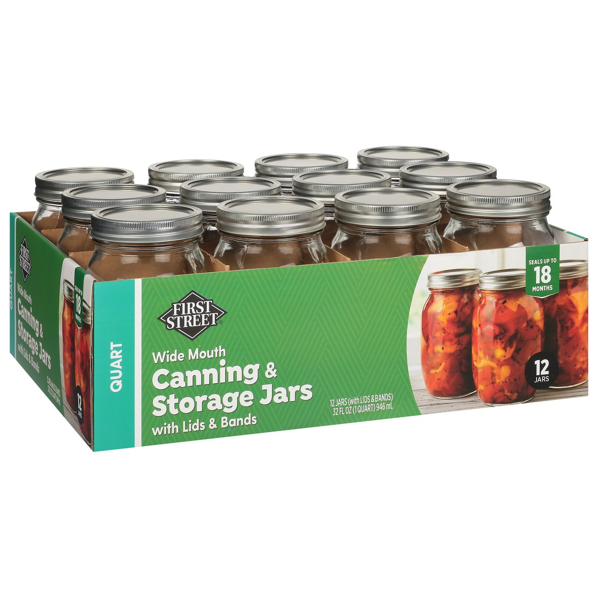 slide 6 of 11, First Street Fs Wide Mouth Jar Lids & Bands, 12 ct