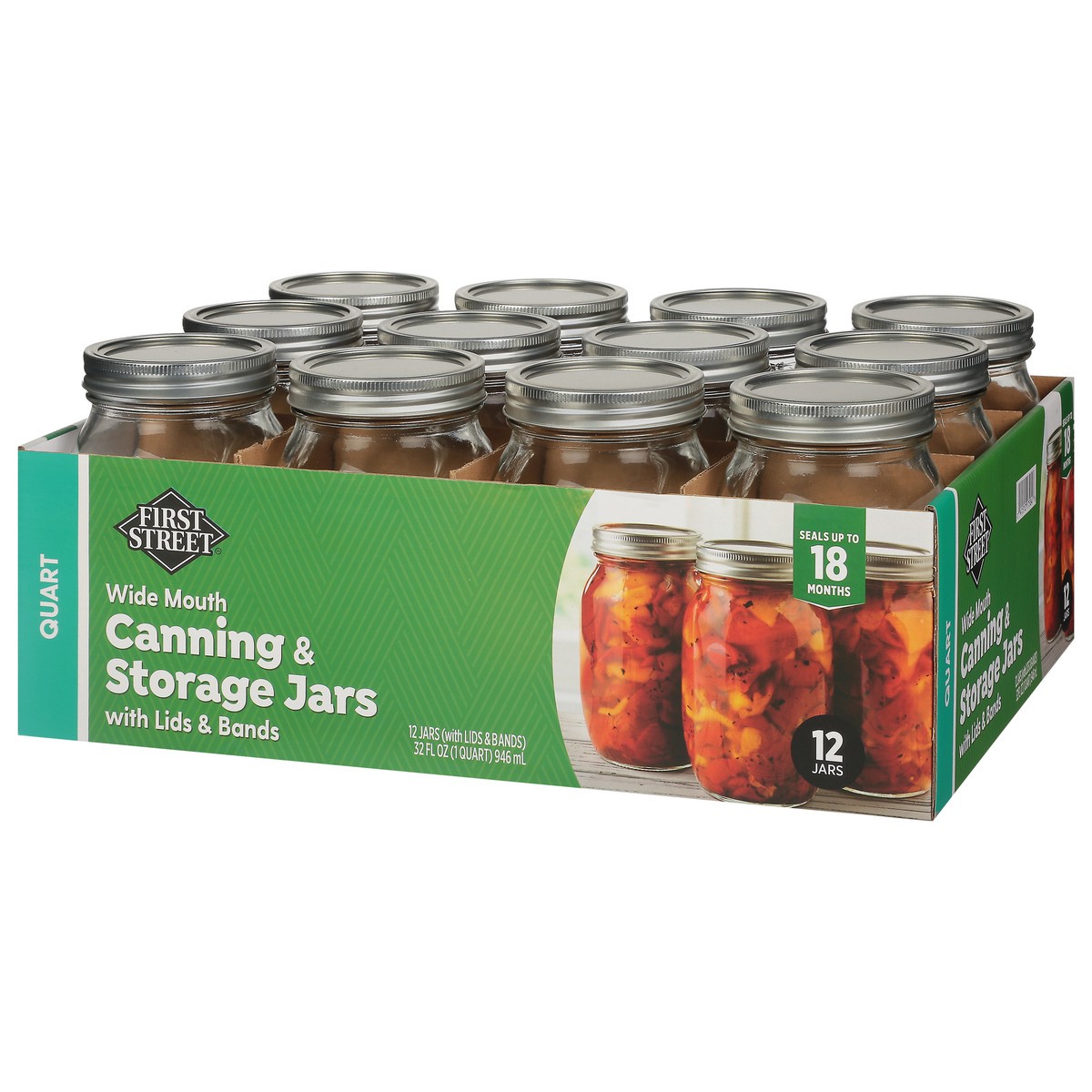 slide 5 of 11, First Street Fs Wide Mouth Jar Lids & Bands, 12 ct