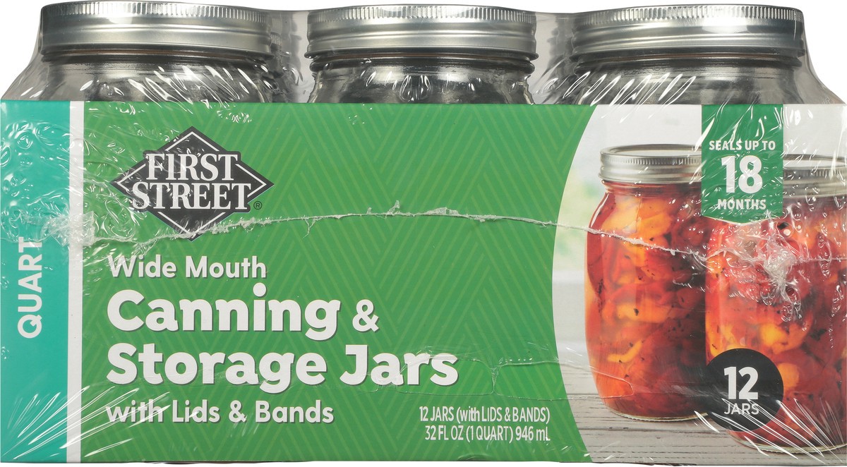 slide 8 of 11, First Street Fs Wide Mouth Jar Lids & Bands, 12 ct