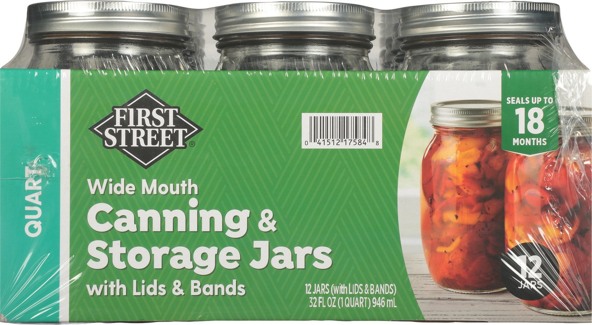 slide 3 of 11, First Street Fs Wide Mouth Jar Lids & Bands, 12 ct