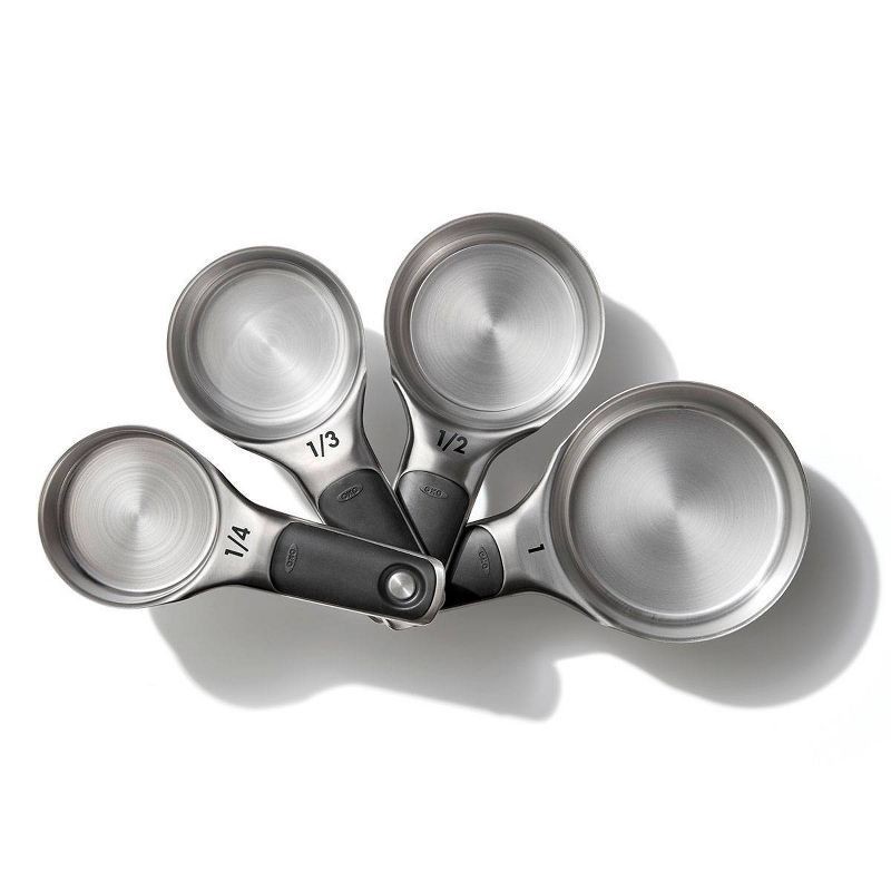 slide 3 of 5, OXO 4pc Stainless Steel Magnetic Measuring Cups Set Black, 4 ct