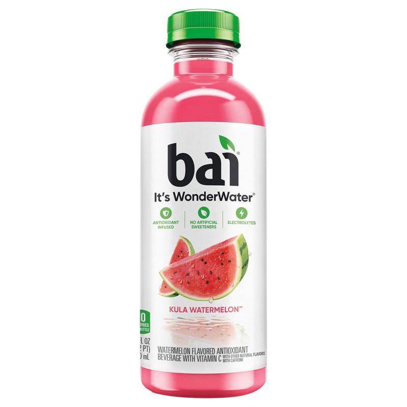 slide 1 of 1, Bai Antioxidant Infused Water Beverage, Kula Watermelon, 18 Fluid Ounce Bottle, 18 fl oz