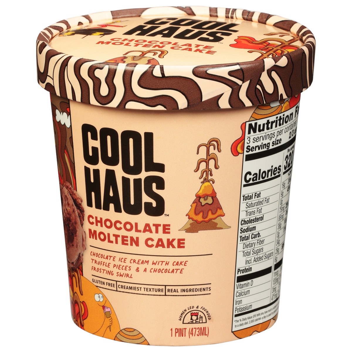 slide 3 of 9, Coolhaus Chocolate Molten Cake Ice Cream 1 pt, 16 fl oz