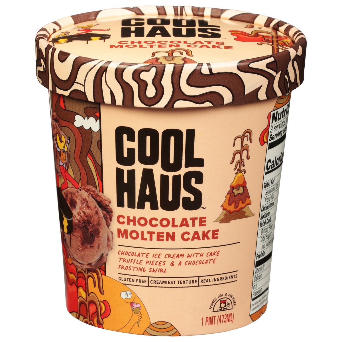 slide 1 of 9, Coolhaus Chocolate Molten Cake Ice Cream 1 pt, 16 fl oz