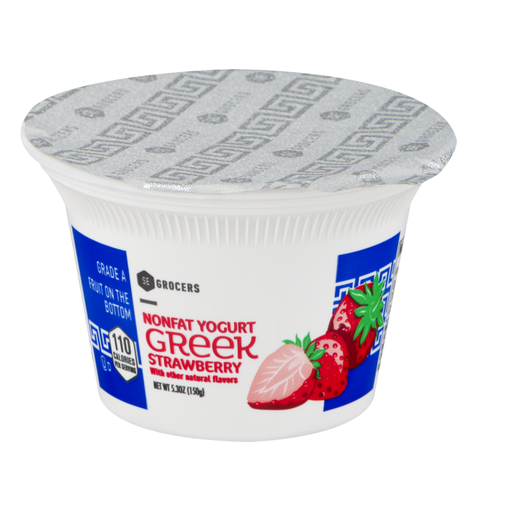 slide 1 of 1, SE Grocers Non Fat Strbry Greek Yogurt, 5.3 oz
