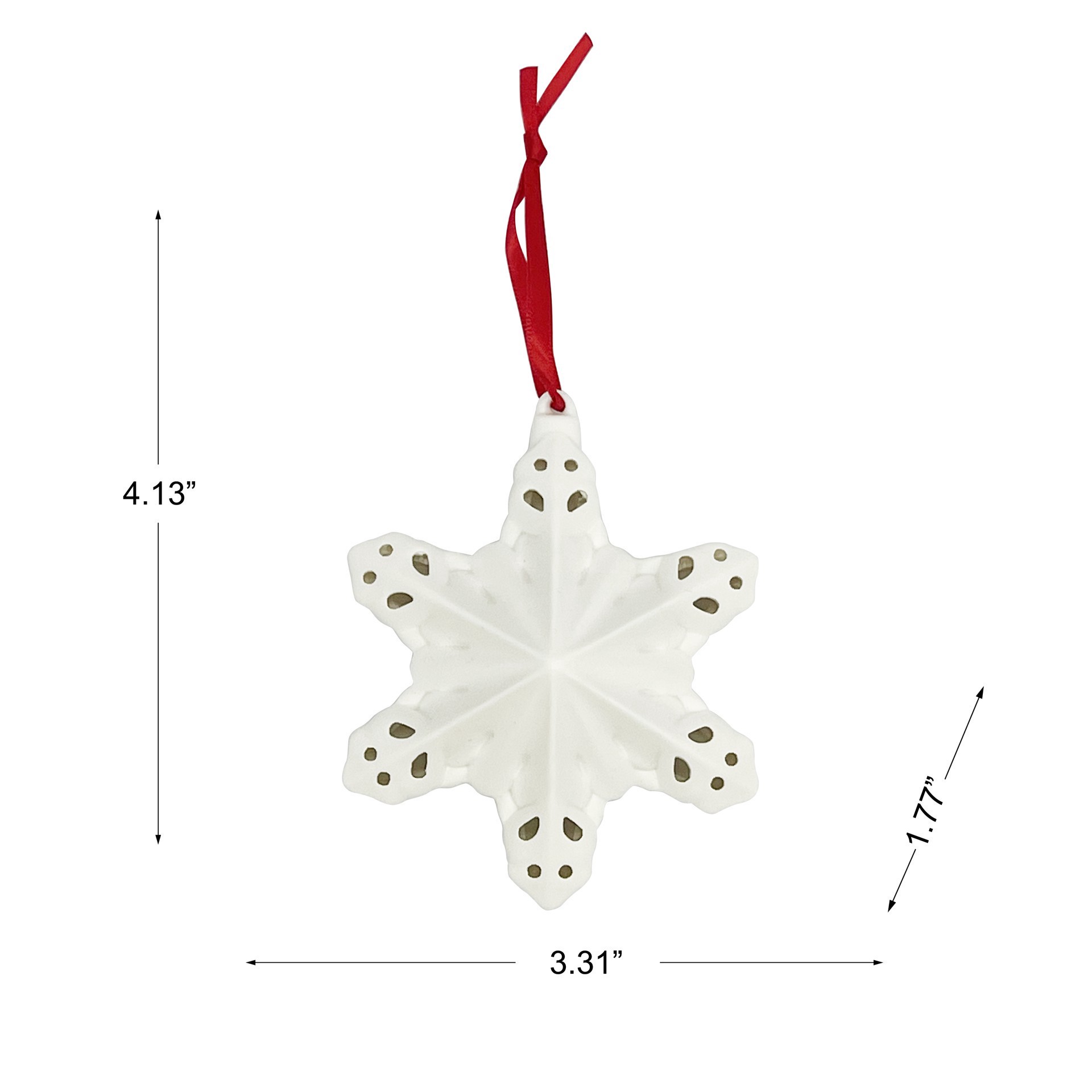 slide 7 of 7, 4.25" Led Diy Ceramic Snowflake Ornament By Make Market, 3.31 in x 1.77 in x 4.13 in