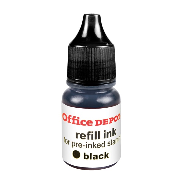 slide 1 of 1, Office Depot Brand Pre-Ink Refill Ink, Black, Pack Of 2, 2 ct