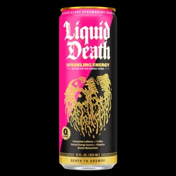 Liquid Death Sparkling Energy Scary Strawberry 12 fl oz