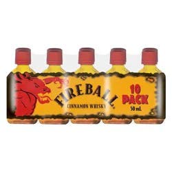 Fireball 10 Pack Cinnamon Whisky 50 ml Bottle 10 ea Shrinkwrapped
