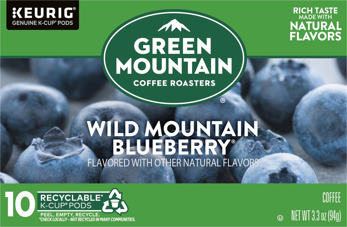 slide 8 of 10, Green Mountain Coffee Roasters Wild Mountain Blueberry Keurig Single-Serve K-Cup pods, Light Roast Coffee, 10 Count, 10 ct