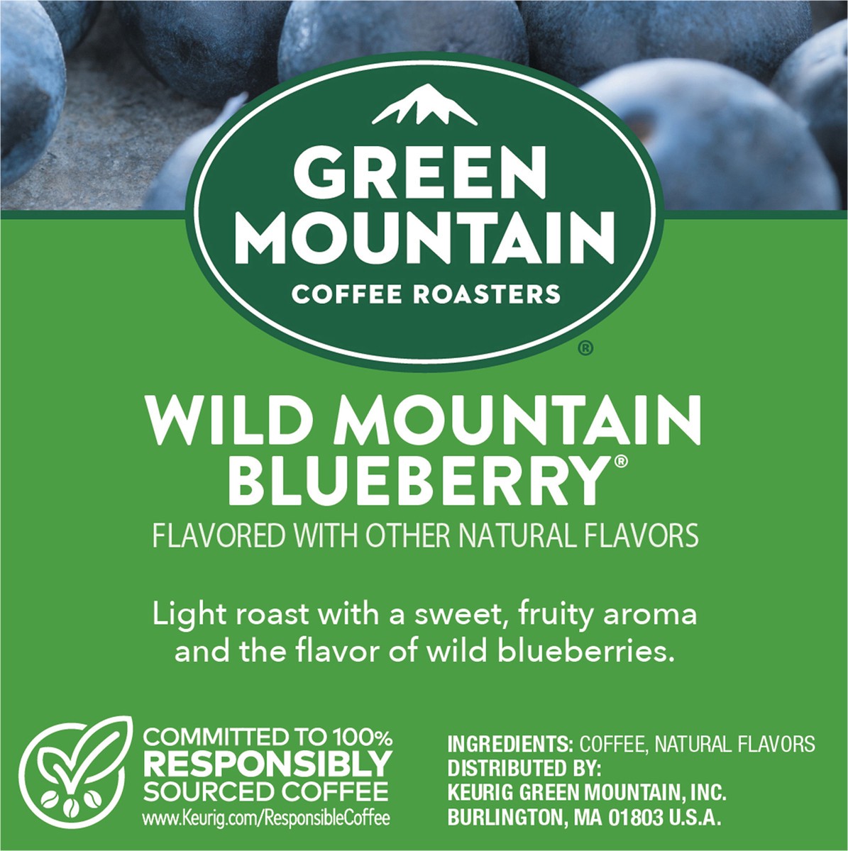 slide 7 of 10, Green Mountain Coffee Roasters Wild Mountain Blueberry Keurig Single-Serve K-Cup pods, Light Roast Coffee, 10 Count, 10 ct