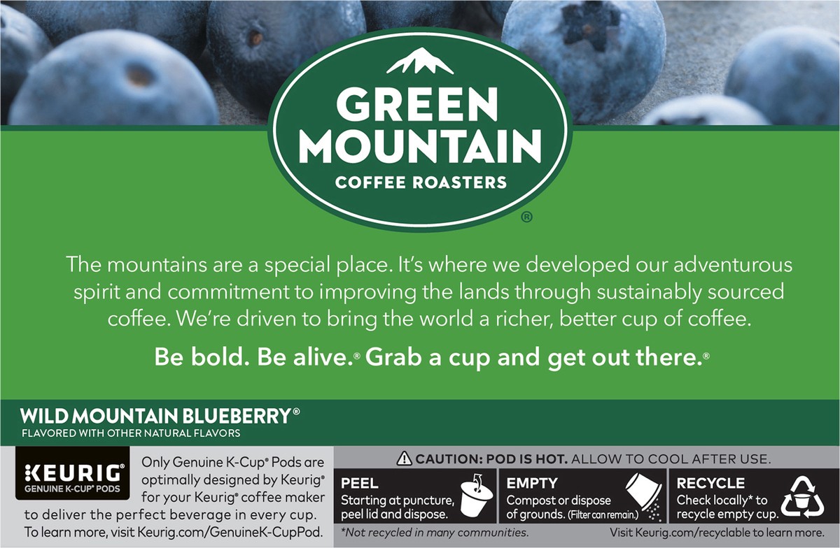 slide 5 of 10, Green Mountain Coffee Roasters Wild Mountain Blueberry Keurig Single-Serve K-Cup pods, Light Roast Coffee, 10 Count, 10 ct