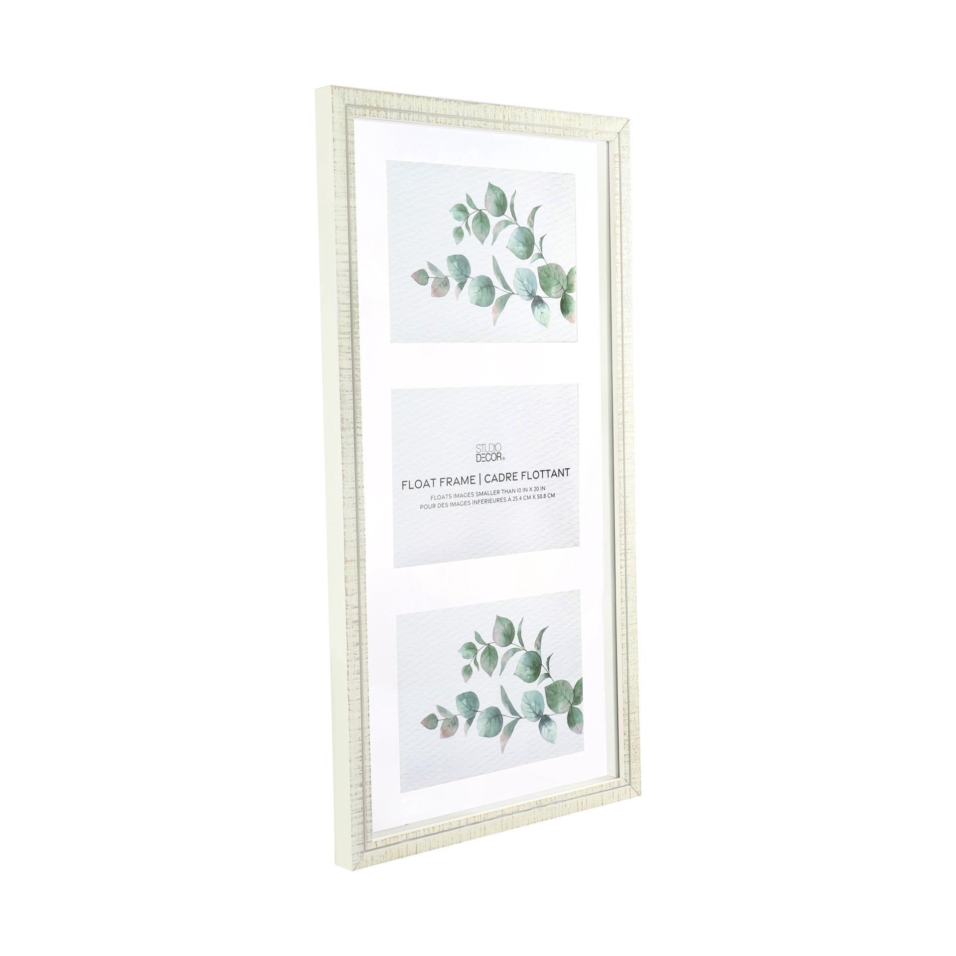 slide 3 of 6, 10" X 20" White Wooden Alexandria Float Frame By Studio Decor, 10 in x 20 in